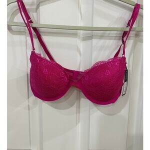 Be Me New York hot pink 32C bra underwire sexy lacy flirty